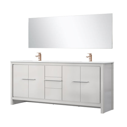 Lafarre 80 in W x 20 in D White Double Bath Vanity