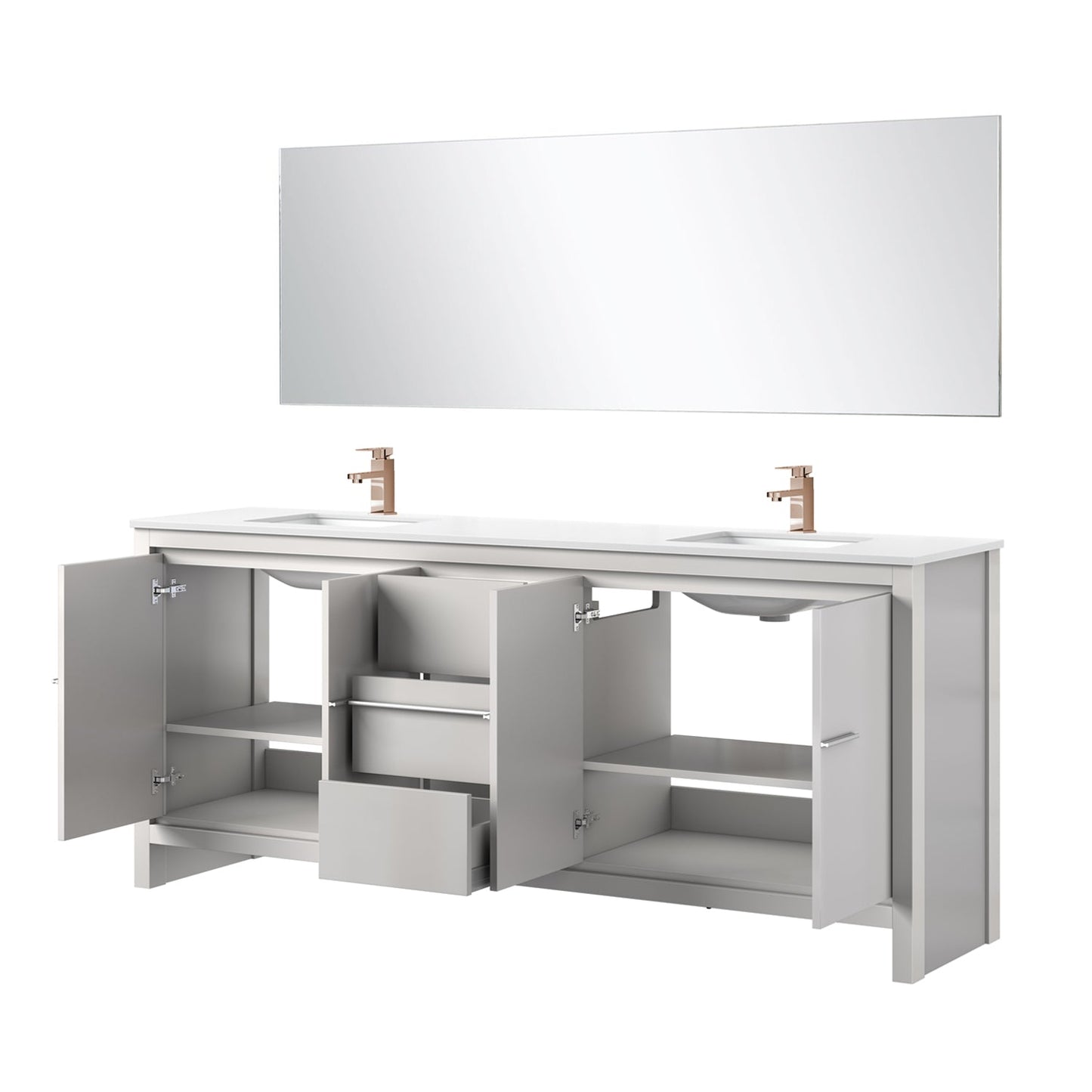 Lafarre 80 in W x 20 in D White Double Bath Vanity