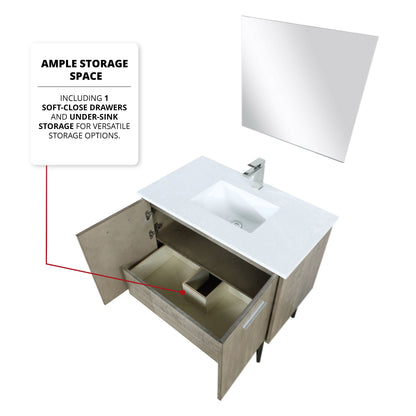 Lancy 36 in W x 20 in D Rustic Acacia Bath Vanity