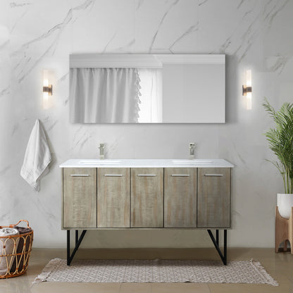 Lancy 60 in W x 20 in D Rustic Acacia Double Bath Vanity