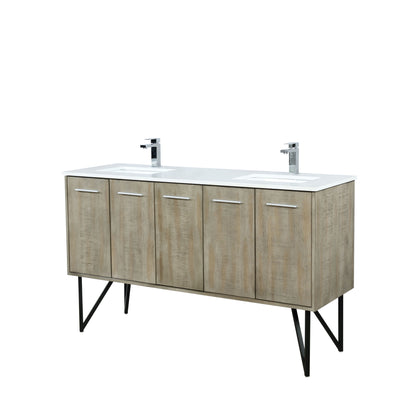Lancy 60 in W x 20 in D Rustic Acacia Double Bath Vanity