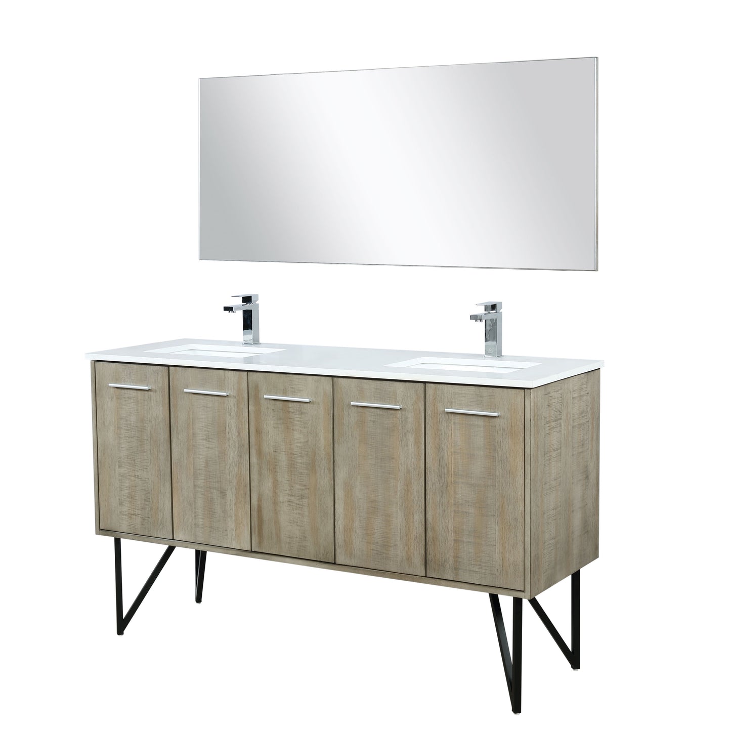 Lancy 60 in W x 20 in D Rustic Acacia Double Bath Vanity