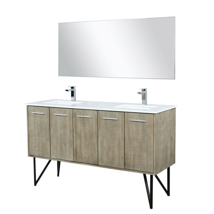 Lancy 60 in W x 20 in D Rustic Acacia Double Bath Vanity
