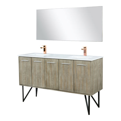 Lancy 60 in W x 20 in D Rustic Acacia Double Bath Vanity