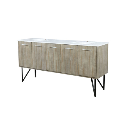 Lancy 72 in W x 20 in D Rustic Acacia Double Bath Vanity