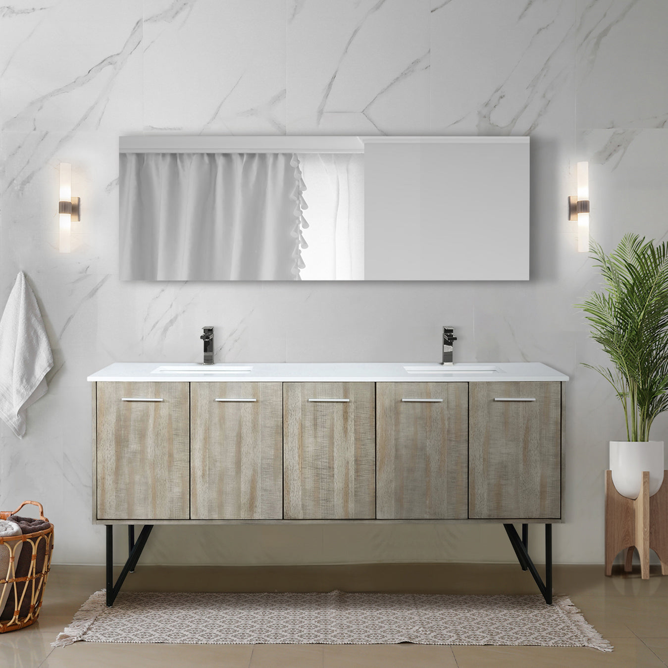 Lancy 72 in W x 20 in D Rustic Acacia Double Bath Vanity