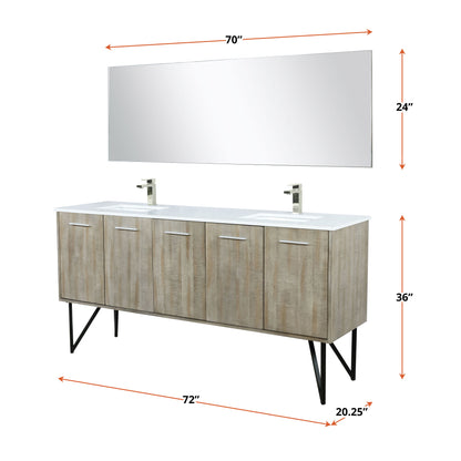 Lancy 72 in W x 20 in D Rustic Acacia Double Bath Vanity