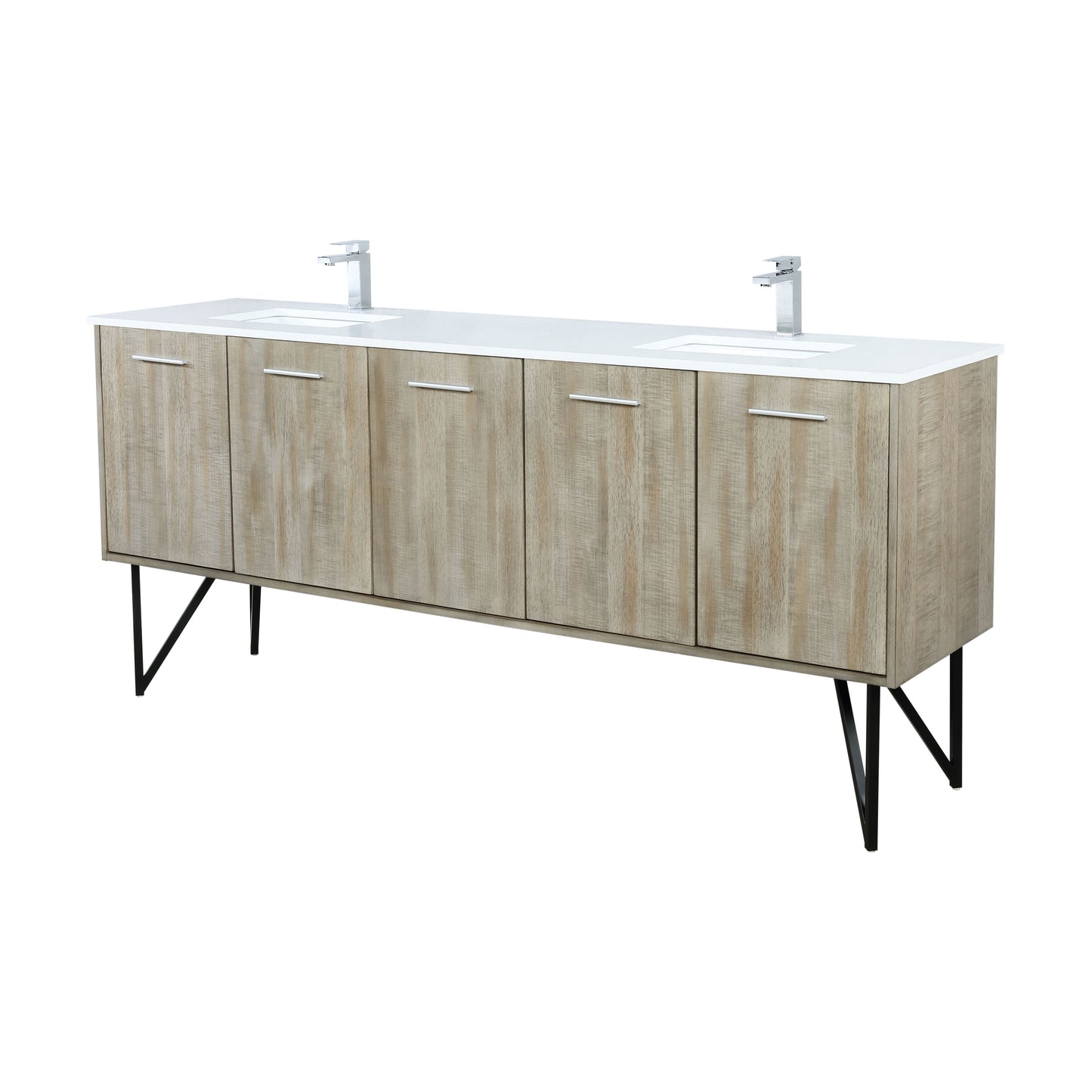 Lancy 80 in W x 20 in D Rustic Acacia Double Bath Vanity