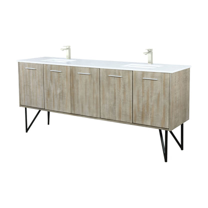 Lancy 80 in W x 20 in D Rustic Acacia Double Bath Vanity