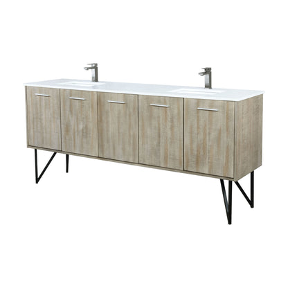 Lancy 80 in W x 20 in D Rustic Acacia Double Bath Vanity
