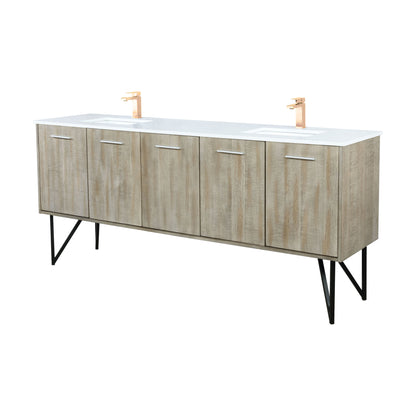 Lancy 80 in W x 20 in D Rustic Acacia Double Bath Vanity