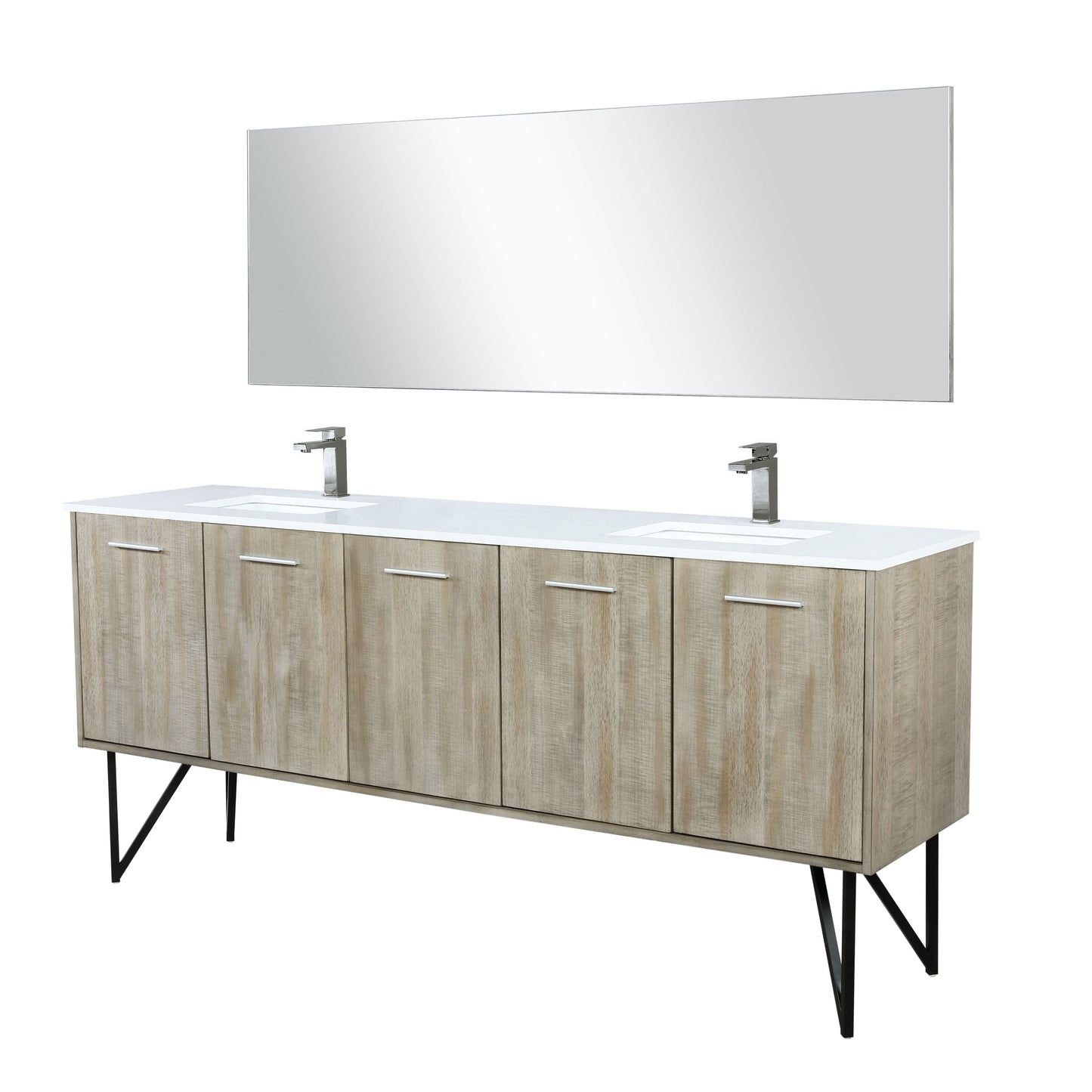 Lancy 80 in W x 20 in D Rustic Acacia Double Bath Vanity