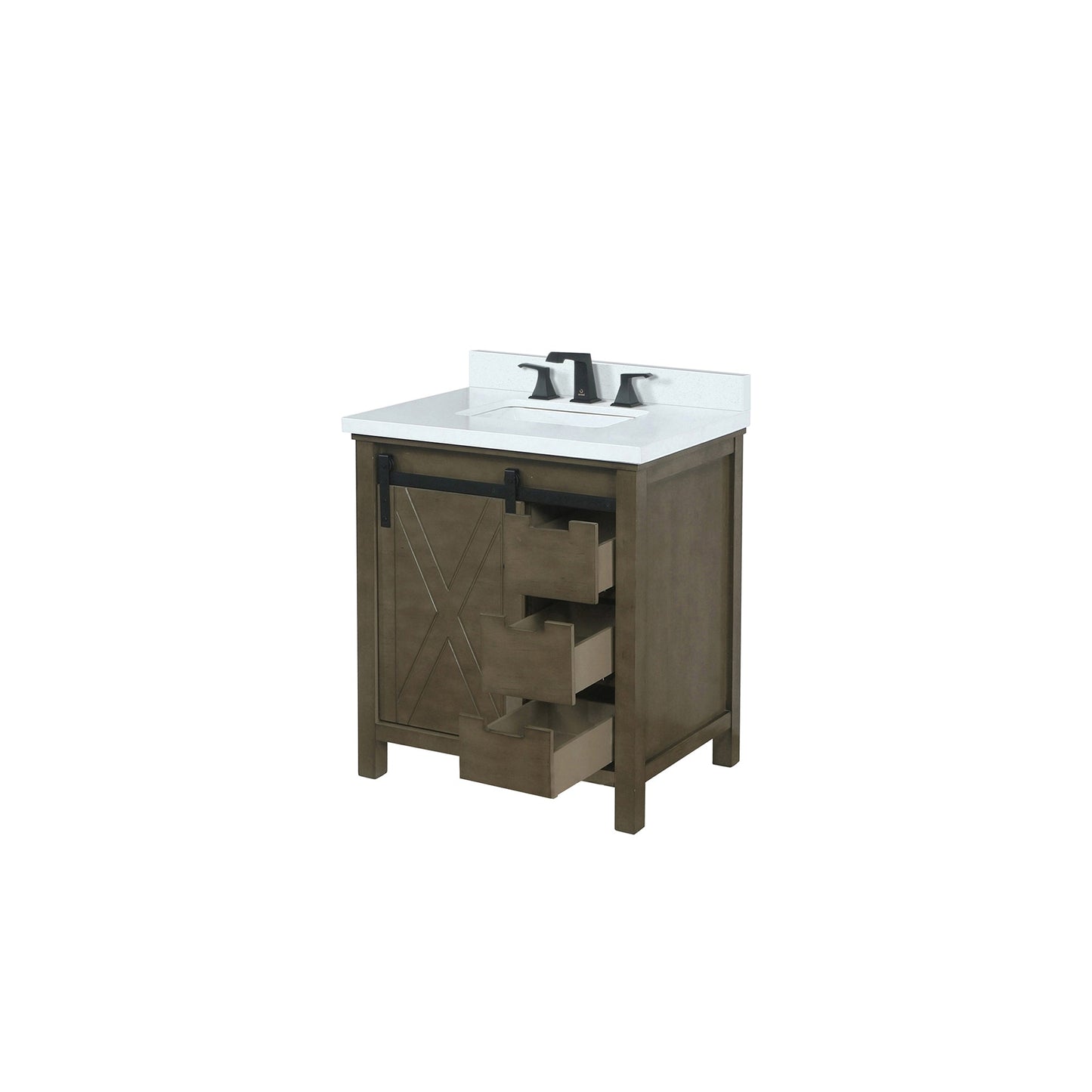 Marsyas 30 in W x 22 in D Rustic Brown Bath Vanity
