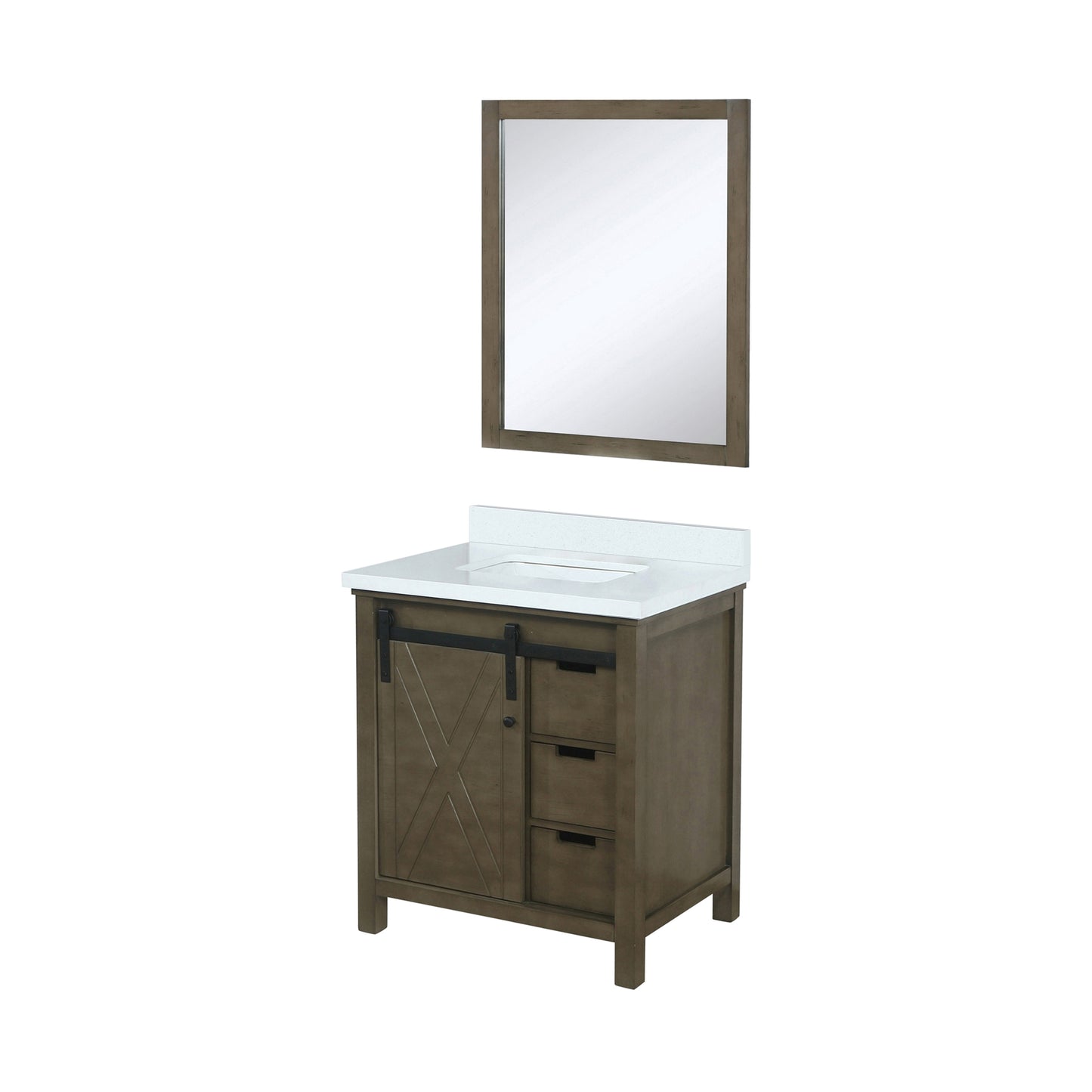 Marsyas 30 in W x 22 in D Rustic Brown Bath Vanity