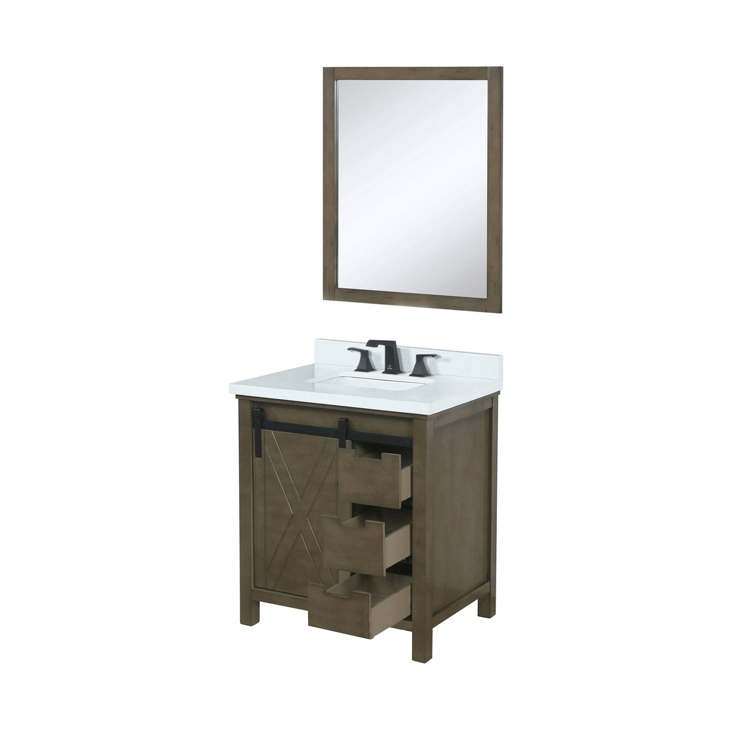 Marsyas 30 in W x 22 in D Rustic Brown Bath Vanity