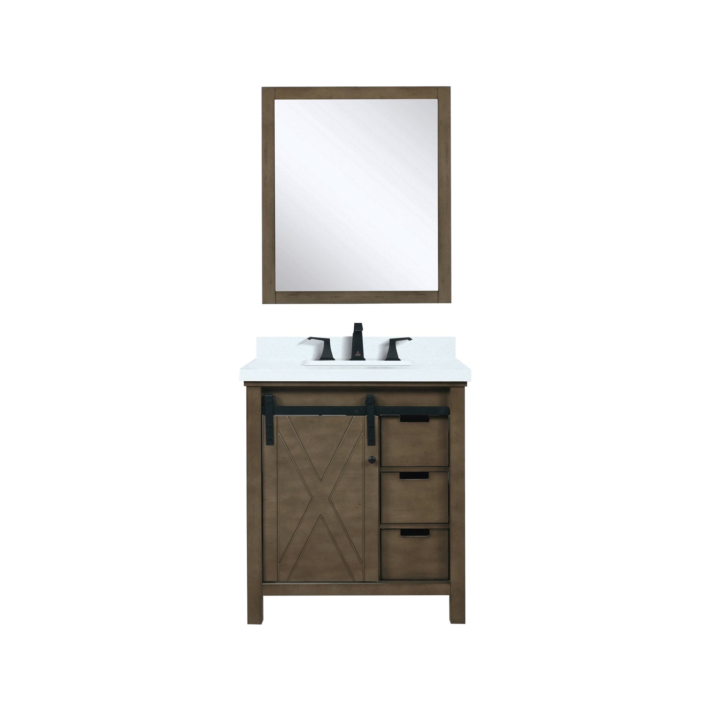 Marsyas 30 in W x 22 in D Rustic Brown Bath Vanity