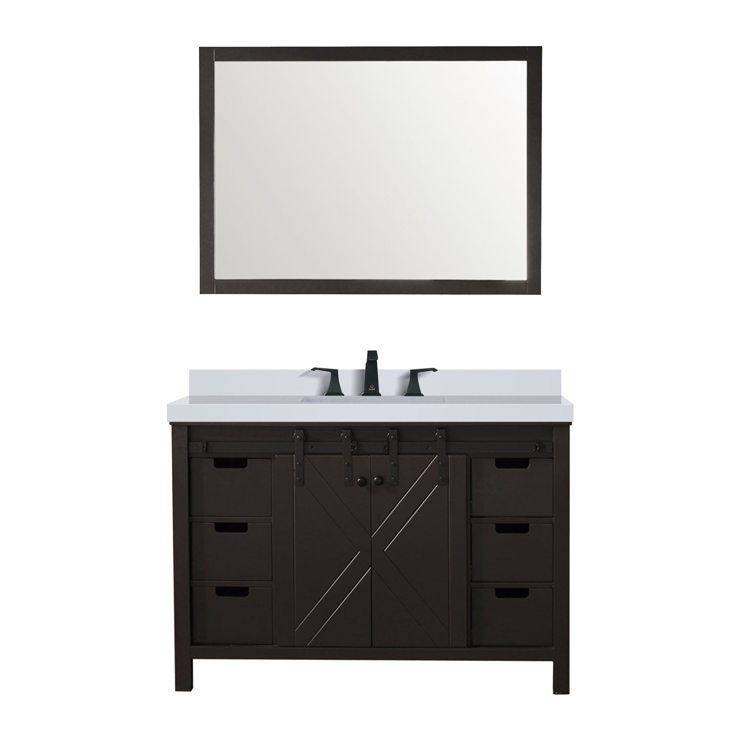 Marsyas 48 in W x 22 in D Brown Bath Vanity