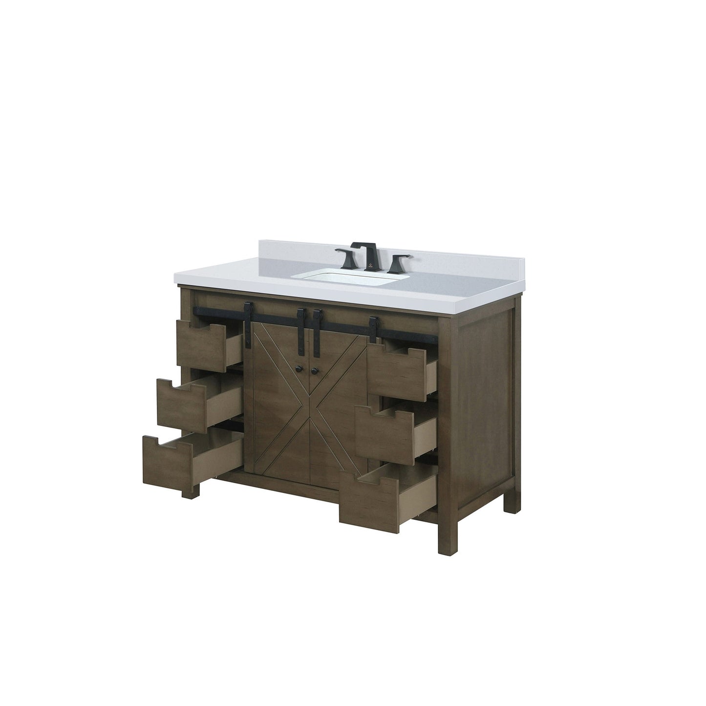 Marsyas 48 in W x 22 in D Rustic Brown Bath Vanity