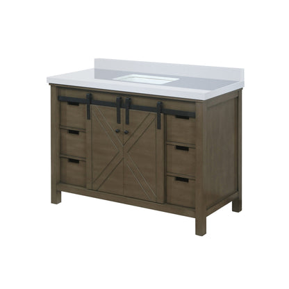 Marsyas 48 in W x 22 in D Rustic Brown Bath Vanity