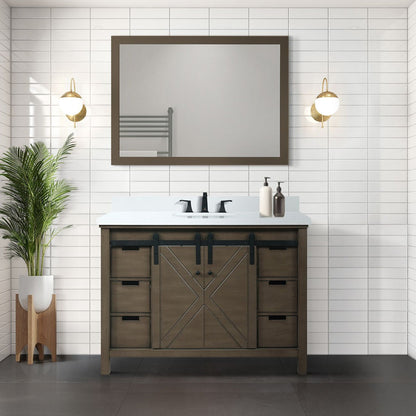 Marsyas 48 in W x 22 in D Rustic Brown Bath Vanity
