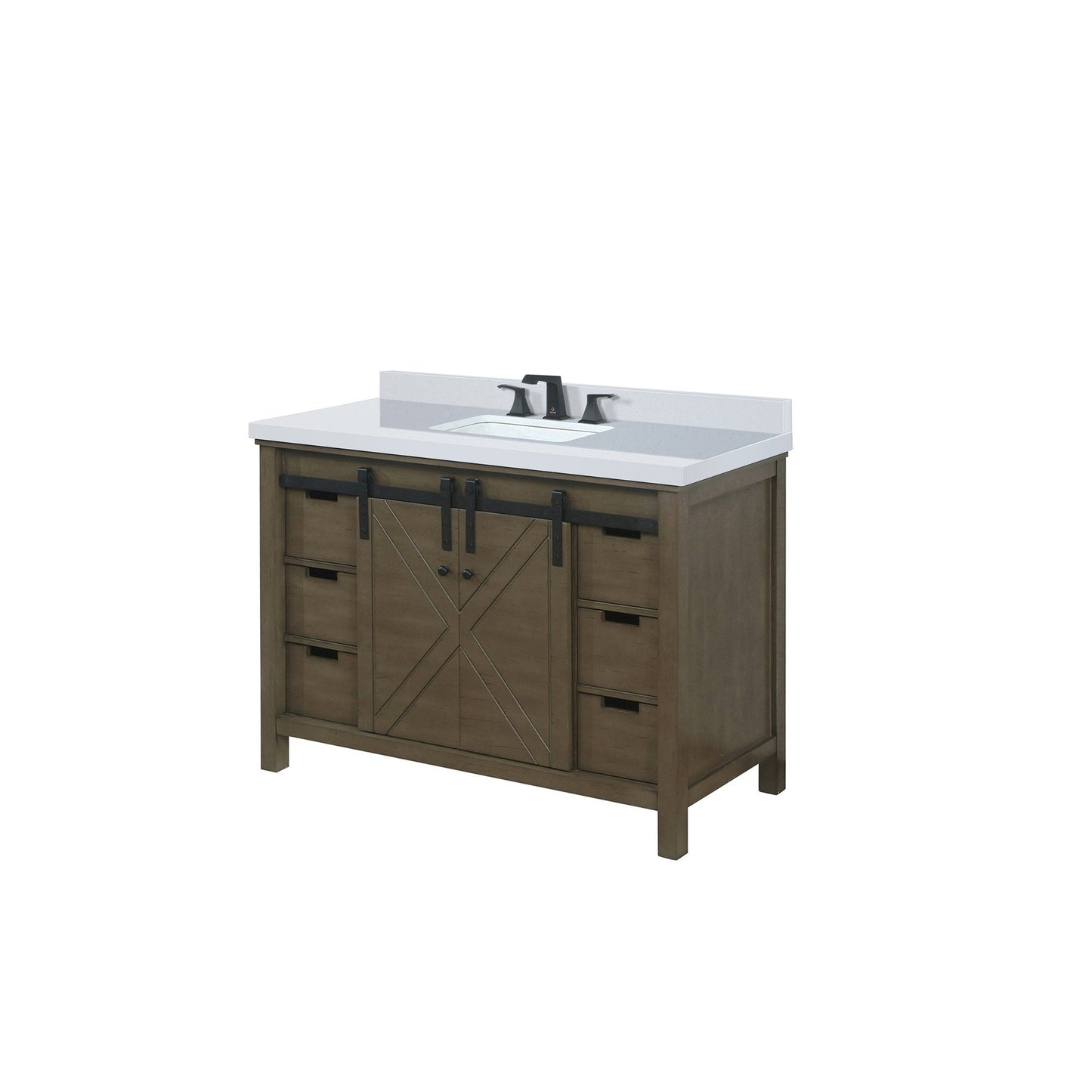 Marsyas 48 in W x 22 in D Rustic Brown Bath Vanity