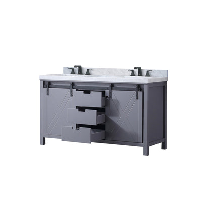 Marsyas 60 in W x 22 in D Dark Grey Double Bath Vanity