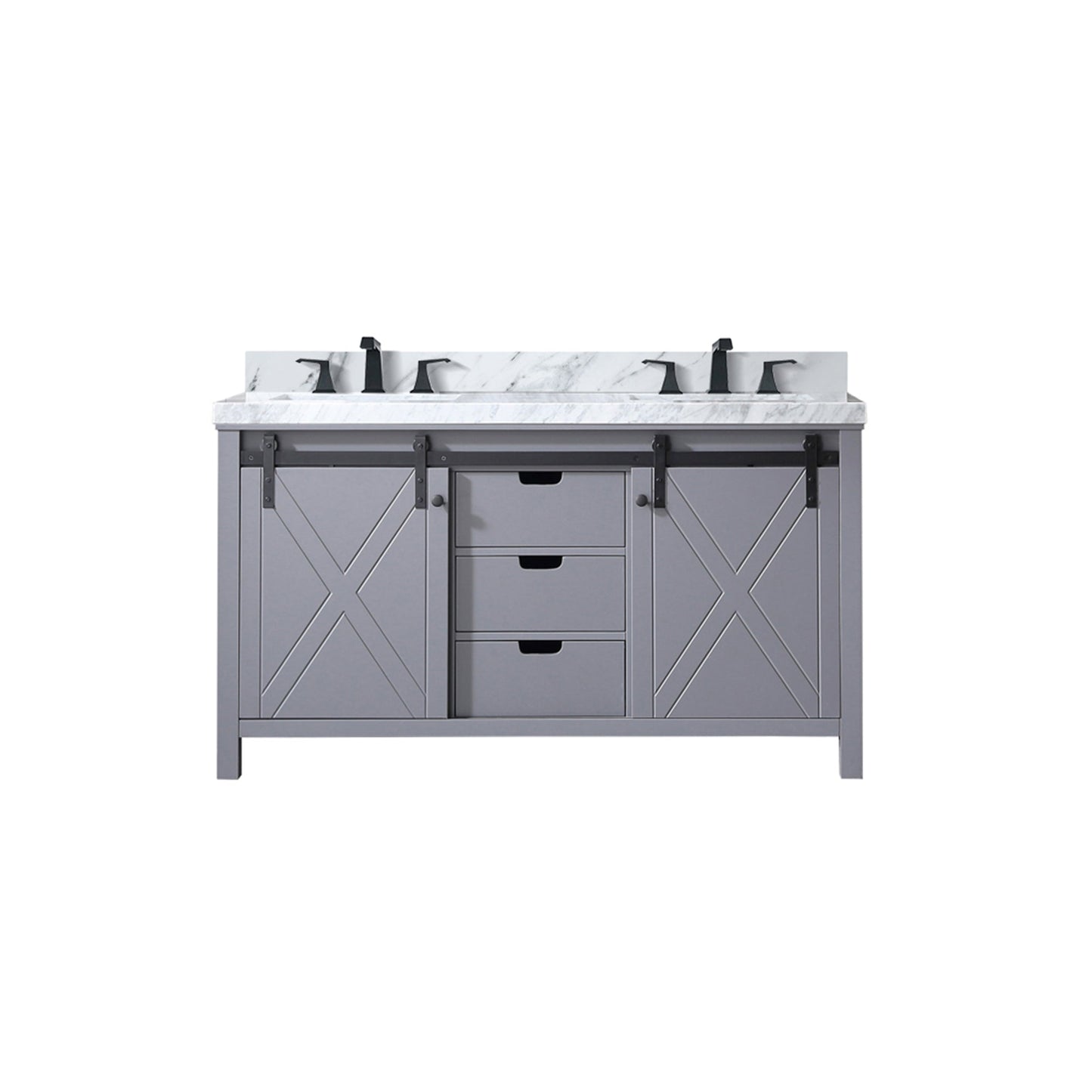 Marsyas 60 in W x 22 in D Dark Grey Double Bath Vanity