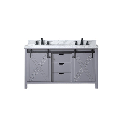 Marsyas 60 in W x 22 in D Dark Grey Double Bath Vanity
