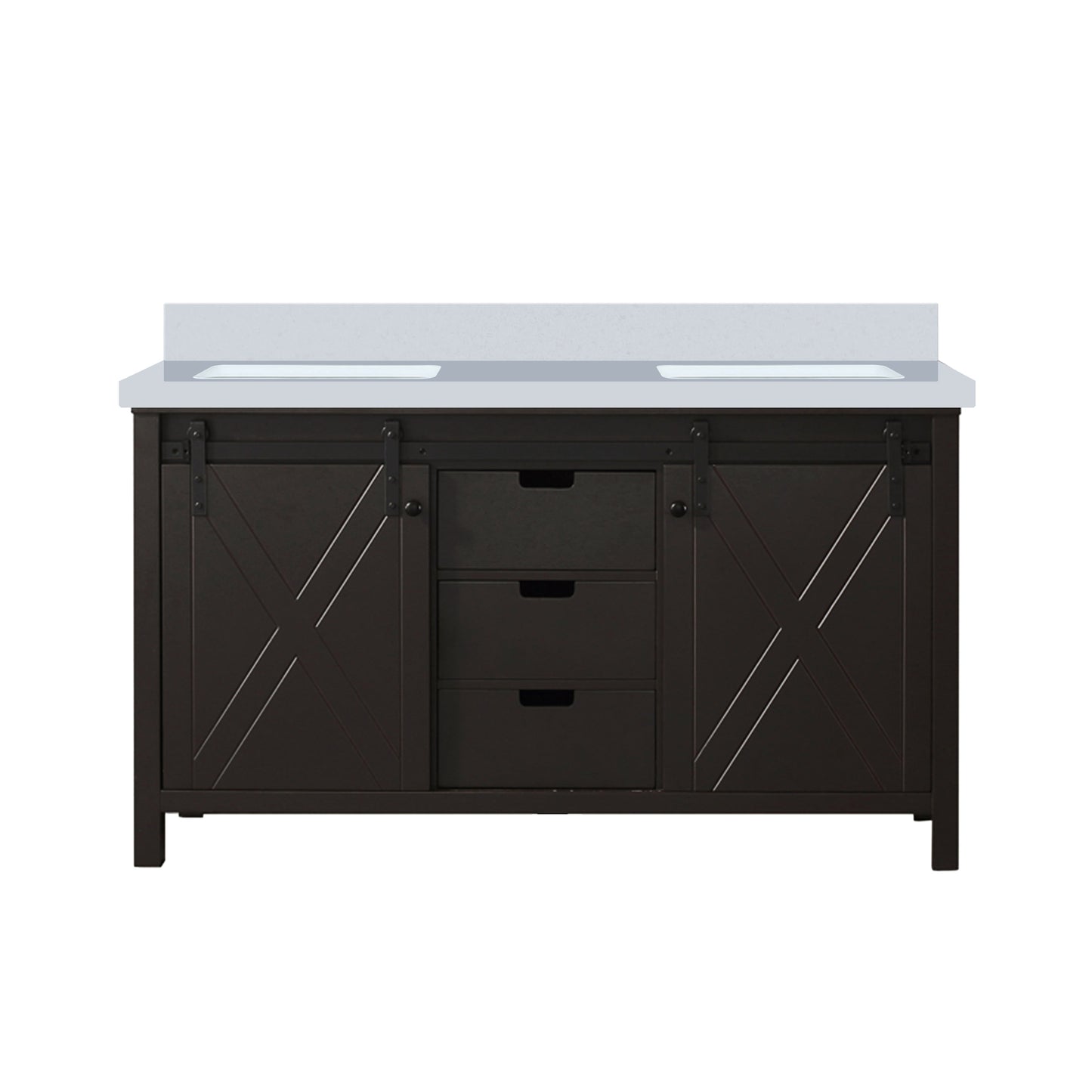 Marsyas 60 in W x 22 in D Brown Double Bath Vanity