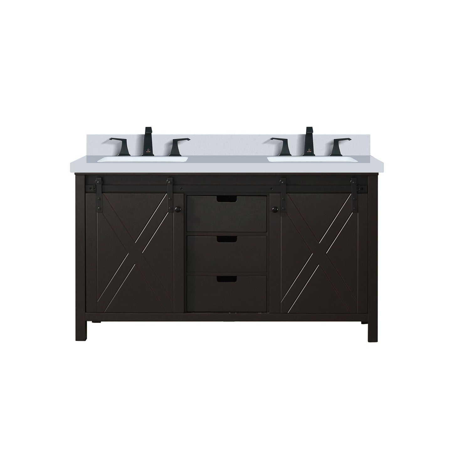 Marsyas 60 in W x 22 in D Brown Double Bath Vanity