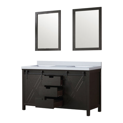 Marsyas 60 in W x 22 in D Brown Double Bath Vanity