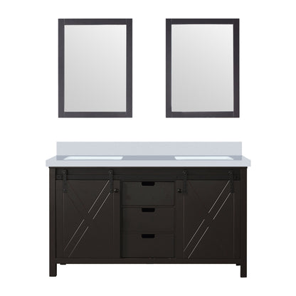 Marsyas 60 in W x 22 in D Brown Double Bath Vanity