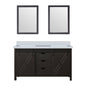 Marsyas 60 in W x 22 in D Brown Double Bath Vanity