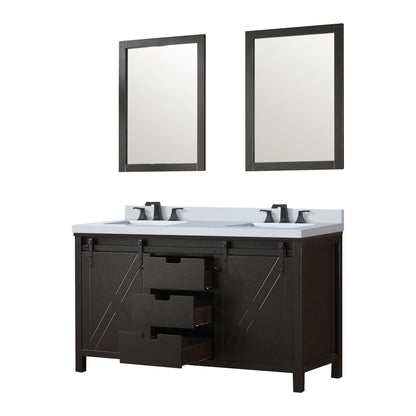 Marsyas 60 in W x 22 in D Brown Double Bath Vanity
