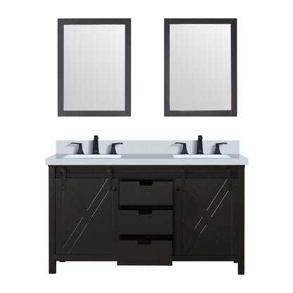 Marsyas 60 in W x 22 in D Brown Double Bath Vanity