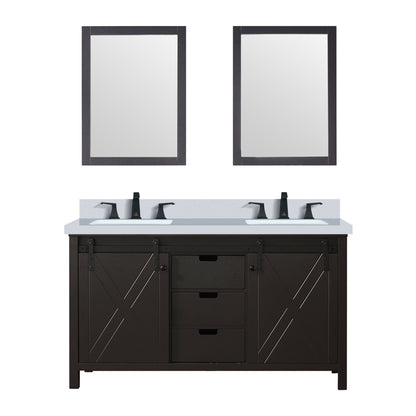 Marsyas 60 in W x 22 in D Brown Double Bath Vanity