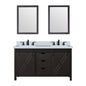 Marsyas 60 in W x 22 in D Brown Double Bath Vanity