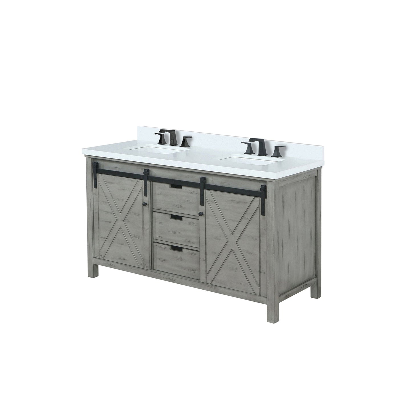 Marsyas 60 in W x 22 in D Ash Grey Double Bath Vanity
