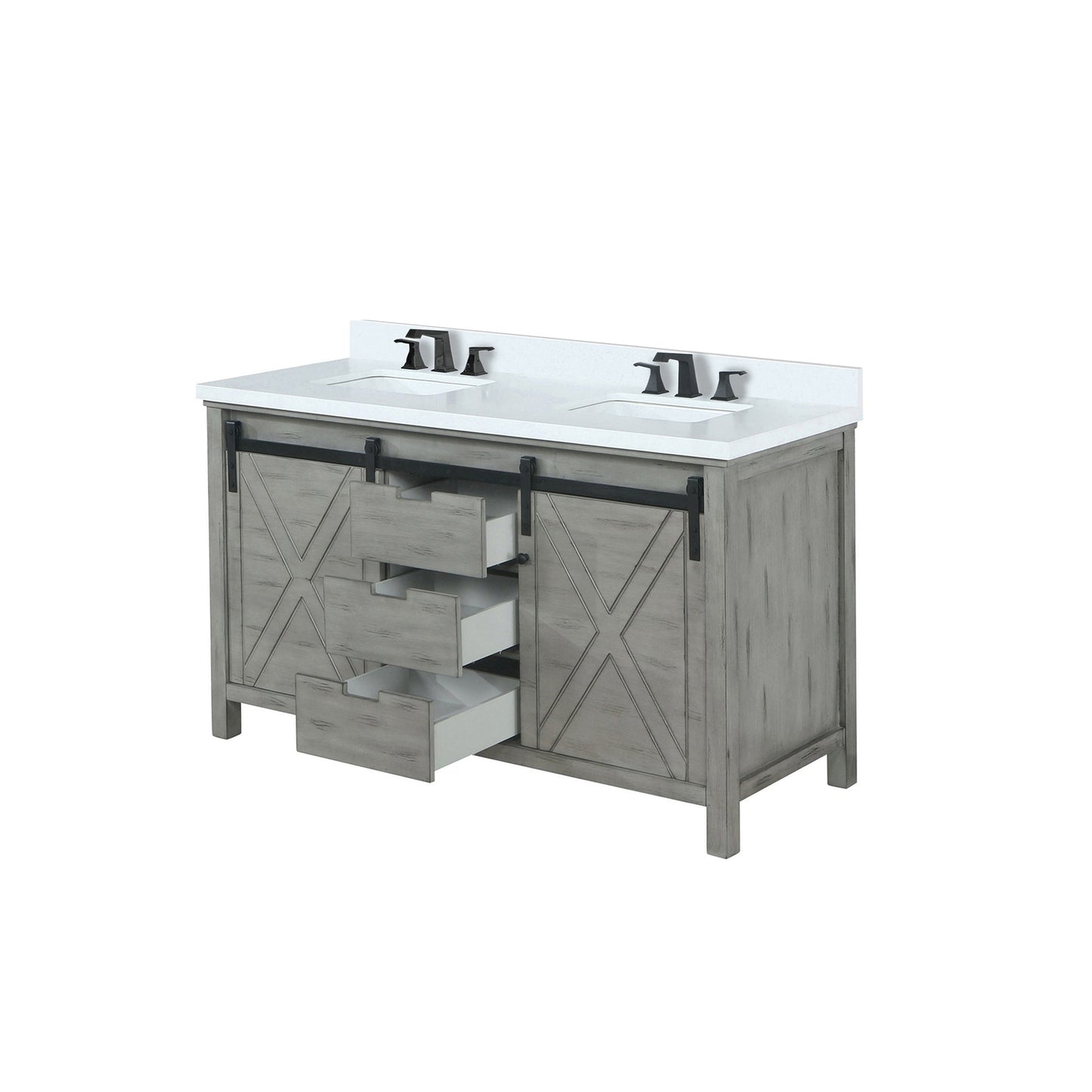 Marsyas 60 in W x 22 in D Ash Grey Double Bath Vanity