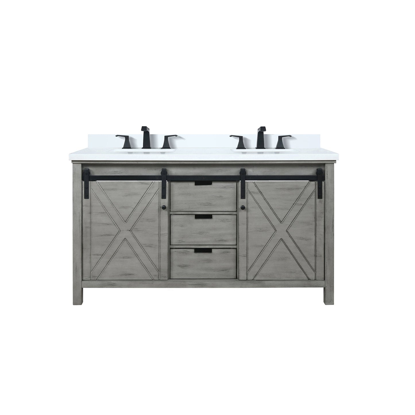Marsyas 60 in W x 22 in D Ash Grey Double Bath Vanity