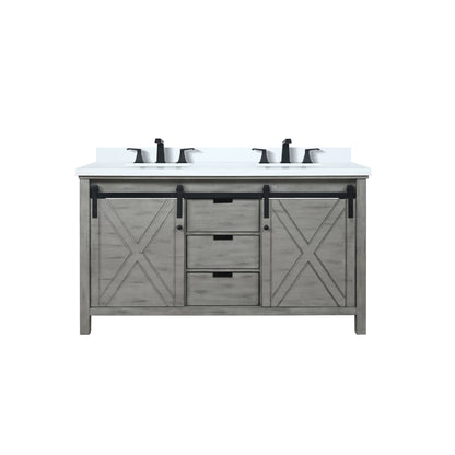 Marsyas 60 in W x 22 in D Ash Grey Double Bath Vanity