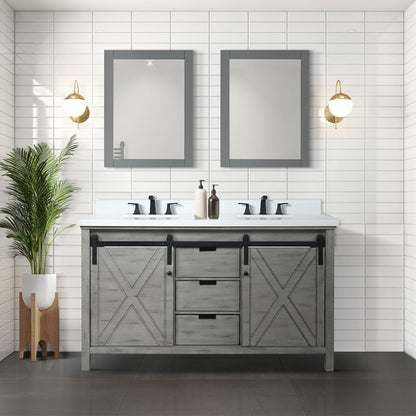 Marsyas 60 in W x 22 in D Ash Grey Double Bath Vanity