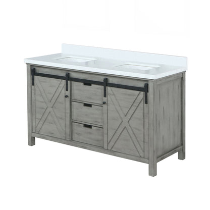 Marsyas 60 in W x 22 in D Ash Grey Double Bath Vanity