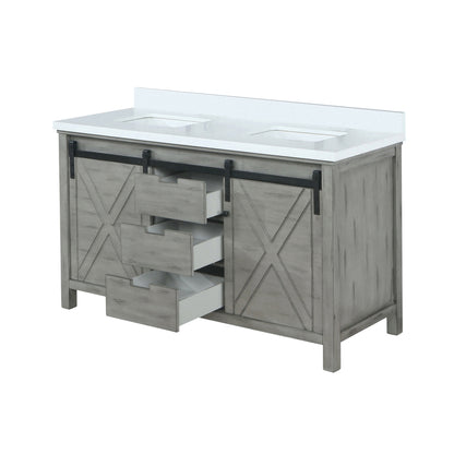 Marsyas 60 in W x 22 in D Ash Grey Double Bath Vanity