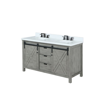 Marsyas 60 in W x 22 in D Ash Grey Double Bath Vanity