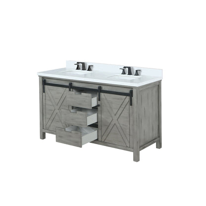 Marsyas 60 in W x 22 in D Ash Grey Double Bath Vanity