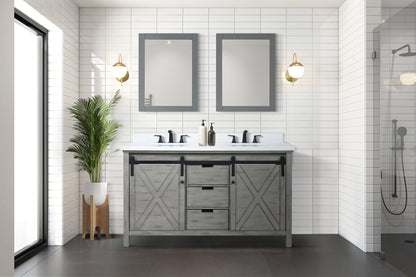 Marsyas 60 in W x 22 in D Ash Grey Double Bath Vanity