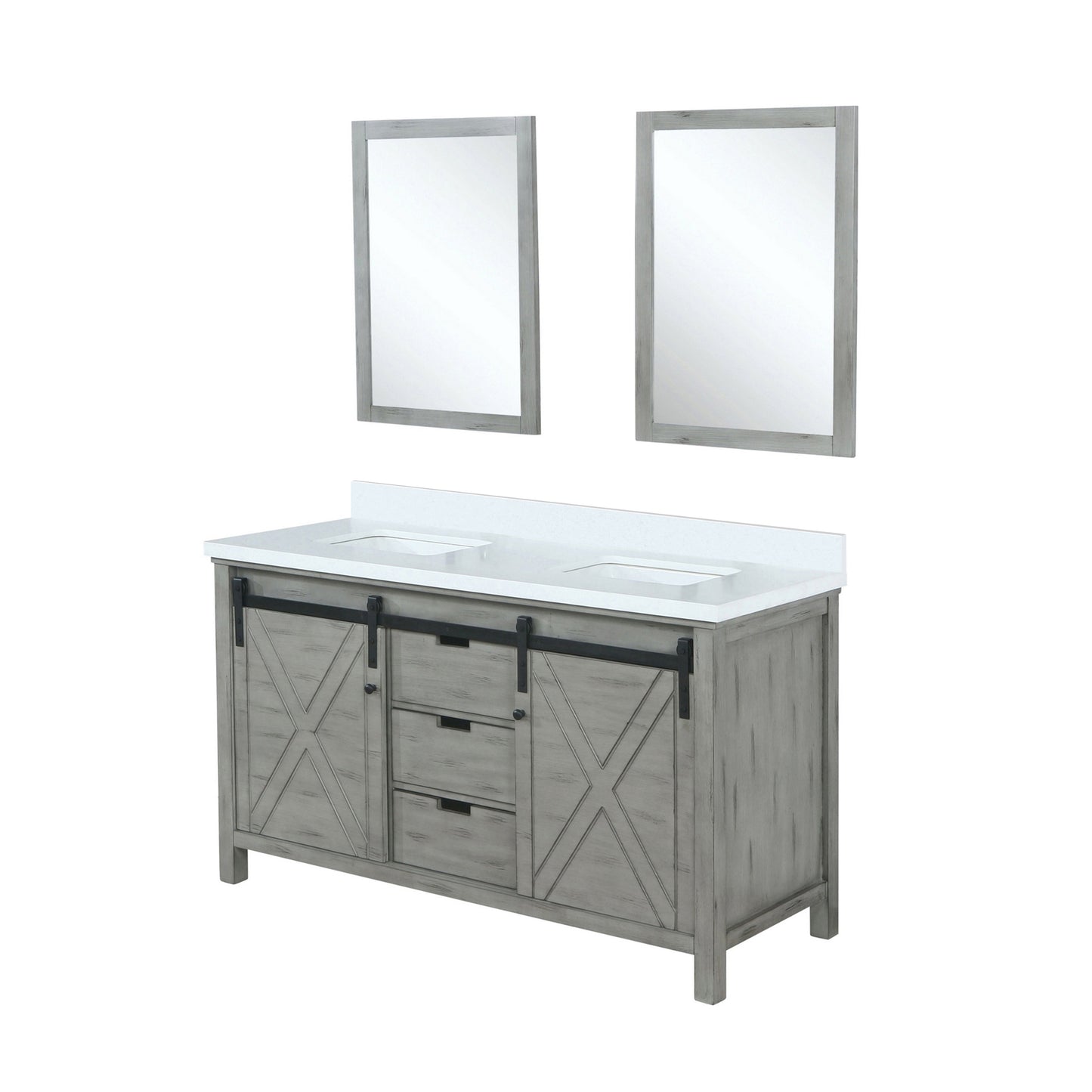 Marsyas 60 in W x 22 in D Ash Grey Double Bath Vanity