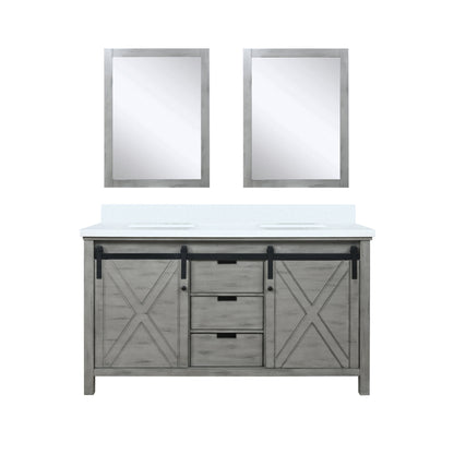 Marsyas 60 in W x 22 in D Ash Grey Double Bath Vanity