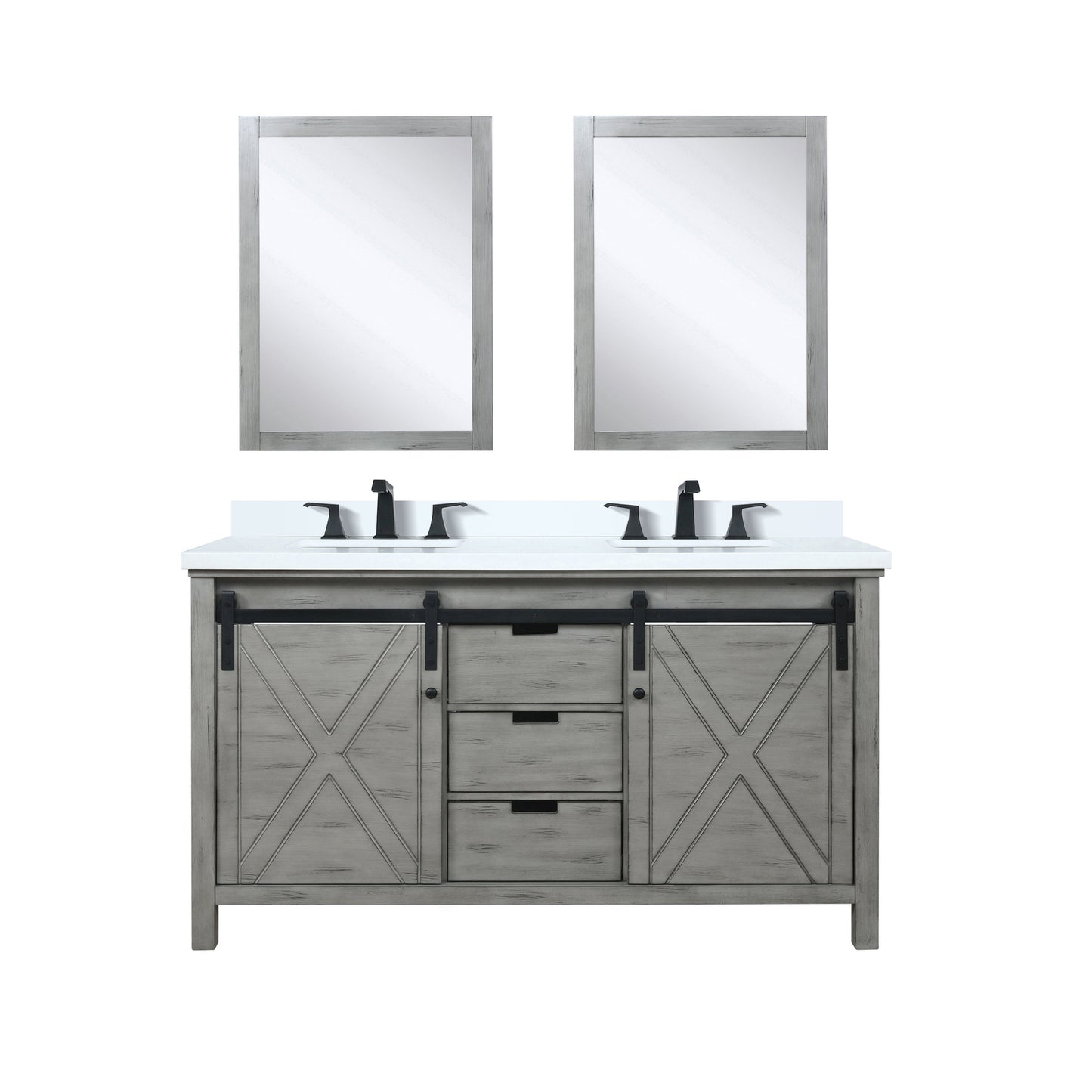Marsyas 60 in W x 22 in D Ash Grey Double Bath Vanity